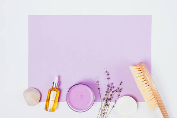 istock Flat lay composition natural home spa treatments 1341864542