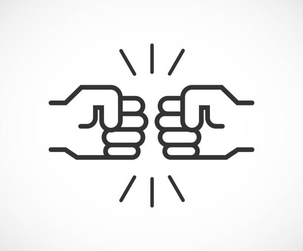 fist bump icon - muharebe stock illustrations