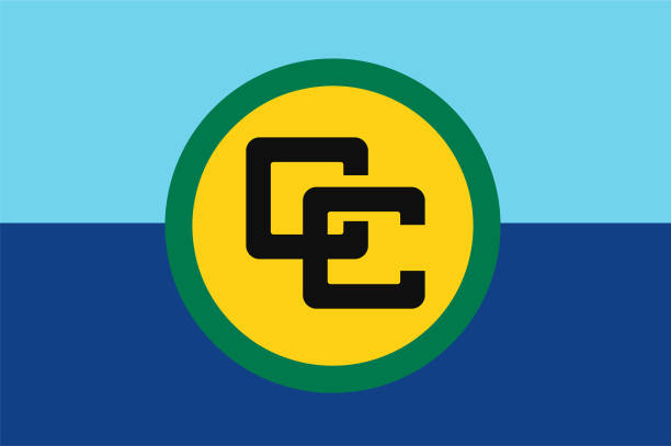 Original and simple Caribbean Community (CARICOM) flag . Original and simple Caribbean Community (CARICOM) flag . caribbean community and common market stock illustrations