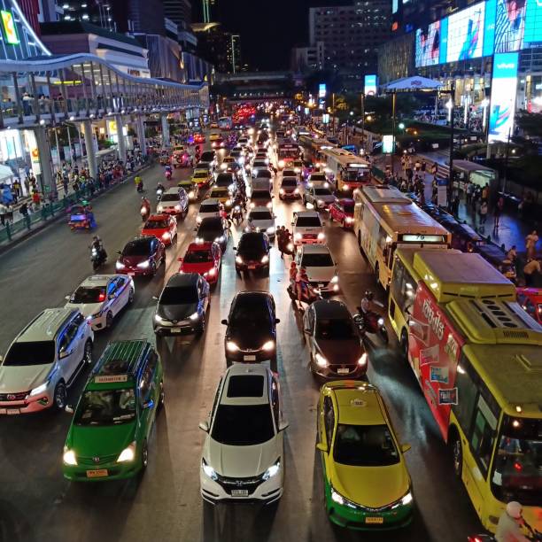 istock Traffic jam at night in Bangkok, Thailand 1341867310