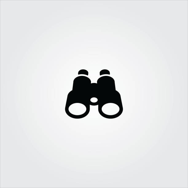 ikona lornetki na białym tle - focus binoculars spy eyesight stock illustrations