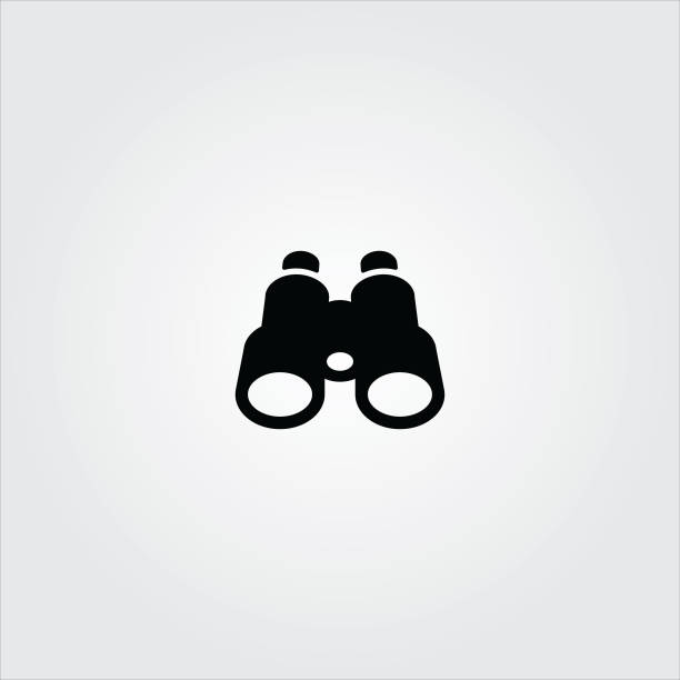 ilustrações de stock, clip art, desenhos animados e ícones de binoculars icon on white background - telescópio