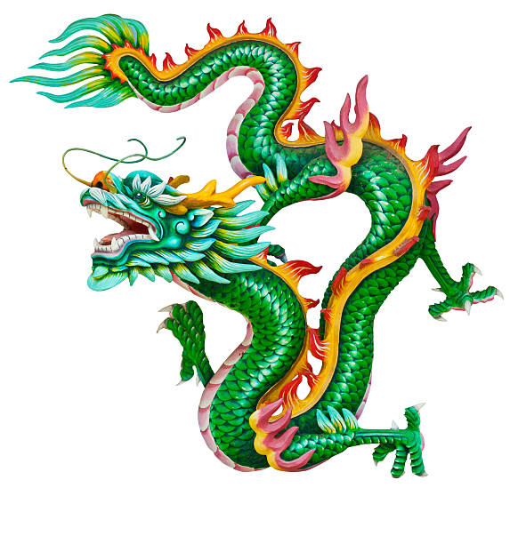 istock Green dragon isolated on white with clipping path 134187039