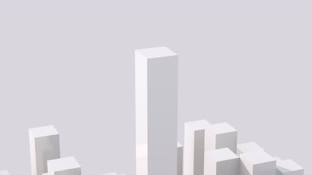 Group of white blocks. Abstract monochrome animation, 3d render.
