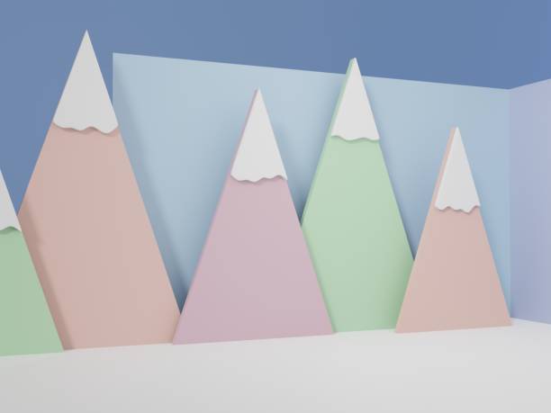 istock 3D Rendering Minimal Geometric Snow Mountain Product Display Background for Camping, Travel or Food and Beverage Products. 1341870709
