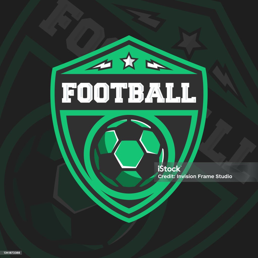 Football Soccer Logo Template Isolated On Black Background Football Team  Emblem Logo Modern Sport Design For Logo Banner Poster Flyer Vector  Illustration Stock Illustration - Download Image Now - iStock