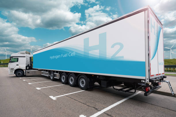 istock Hydrogen fuel cell semi truck 1341873455