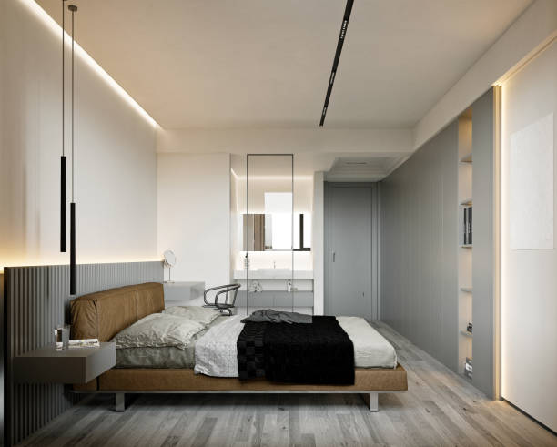 istock 3d render of luxury hotel room 1341875569