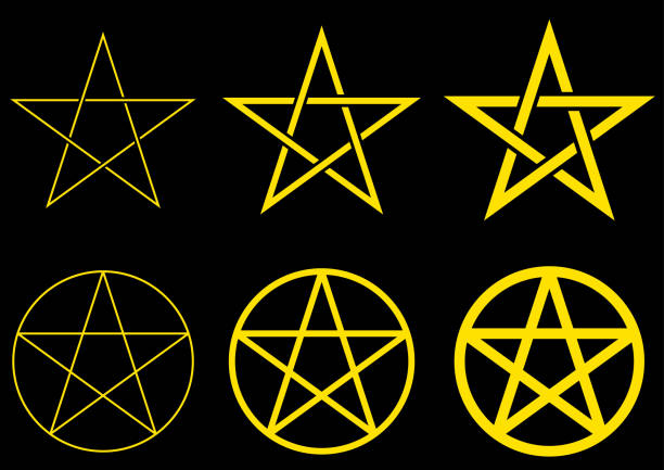 Five-pointed star image material set Five-pointed star image material set pentagram stock illustrations