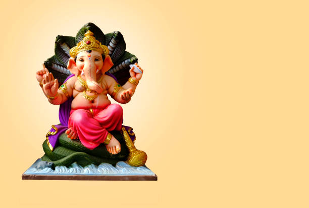 istock Hindu God Ganesha on colorful background 1341897054