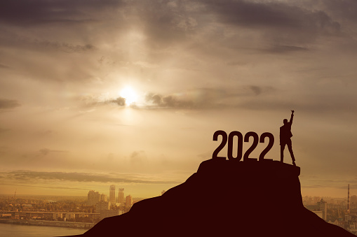 The concept of the onset of a successful 2022 for business.