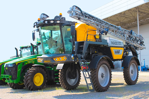 Kyiv, Ukraine - June 16, 2020: The self-propelled sprayer MAZZOTTI MAF 4240 at Kyiv, Ukraine on June 16, 2020