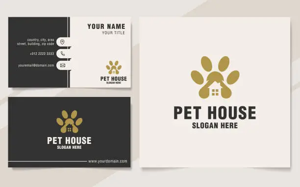 Vector illustration of Pet house emblem template on monogram style