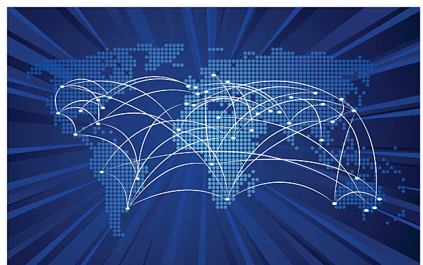 벡터 글로벌 네트워크 연결 컨셉입니다 벡터 아트 일러스트