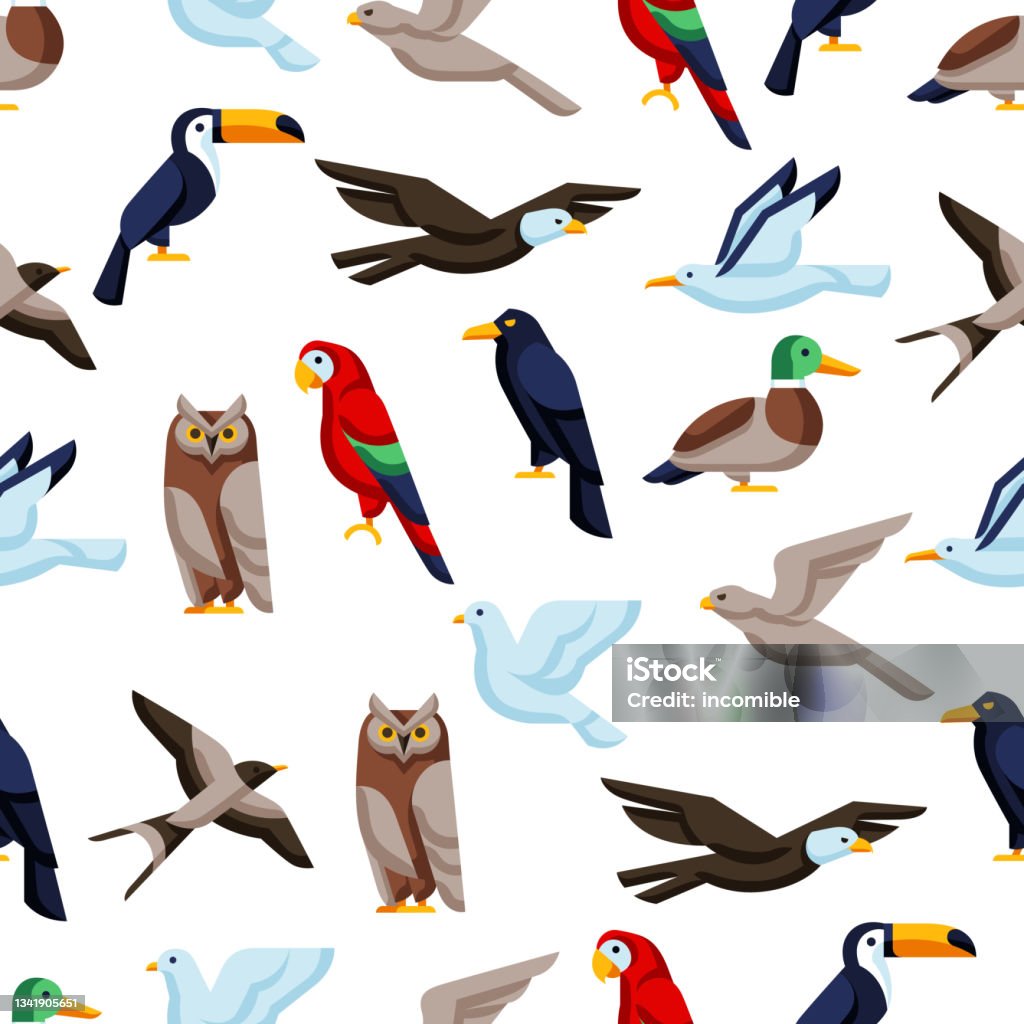 Hoa Văn Liền Mạch Với Những Con Chim Cách Điệu Hình Ảnh Chim Hoang ...