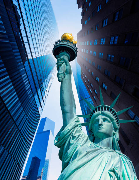 istock Liberty Statue and skyscrapers New York 1341913768