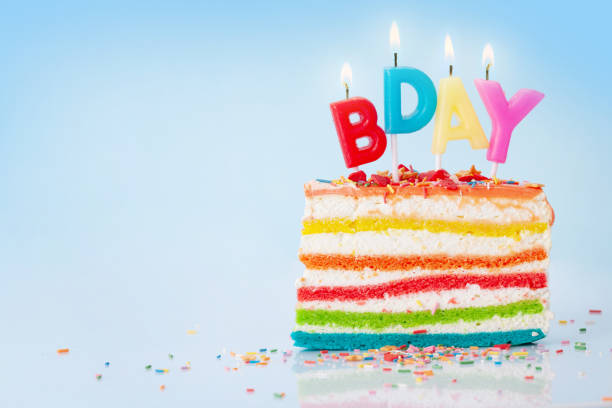 istock Birthday cake with happy birthday candles 1341915512