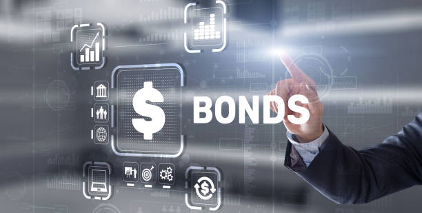 istock Businessman clicks a bonds virtual screen. Bond Finance Banking Technology concept. Trade Market Network 1341918272
