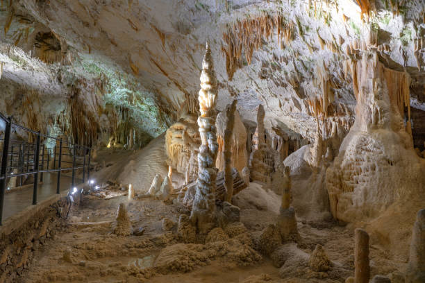 美しいポストイナ洞窟スロベニア最も訪問ヨーロッパの洞窟を探索 - stalagmite ストックフォトと画像