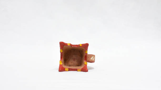 istock Top View of Colorful Frankincense Burner Pottery or Inside the burner pottery, on white background. 1341925665