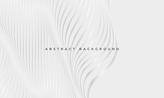Abstract luxury silver wavy fluid glowing lines elegance geometric background. Striped soft grey wave lines modern pattern corporate concept for banner, cover, poster, presentation, magazine, leaflet.