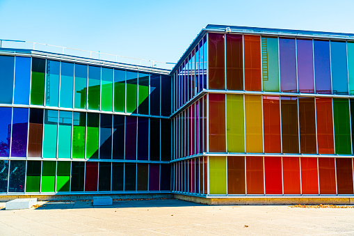 Leon, Spain - August 16, 2021: The Museum of Contemporary Art of Castilla y León (MUSAC) is located in Leon, Spain and opened in 2005.