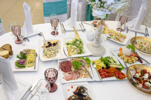 istock A table with food dishes in the restaurant. 1341928619