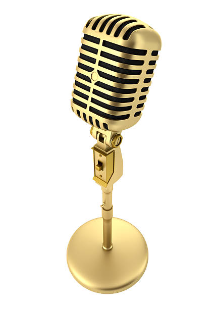 istock golden vintage microphone isolated on white background 134193326