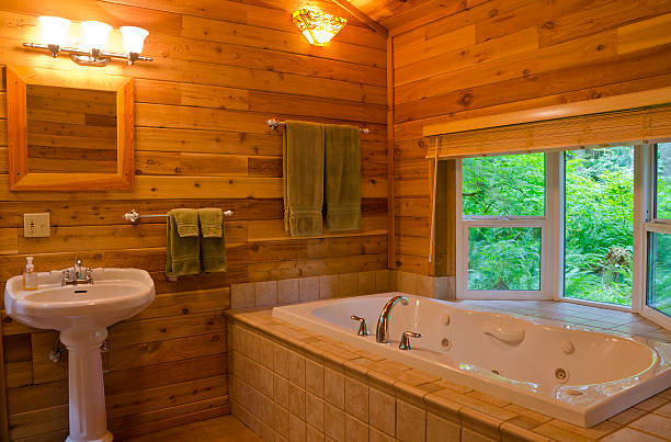 istock Bathroom with a View of the Forest 134193548