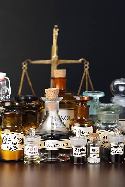 istock Various pharmacy chemicals of homeopathic medicine 134194497