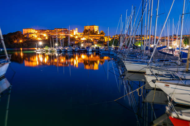 istock Night view of Capodimonte on Bolsena Lake 1341949220