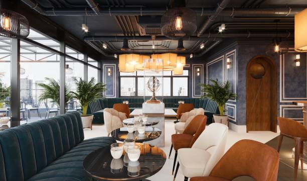 istock 3D render of cafetaria and restaurant 1341953022