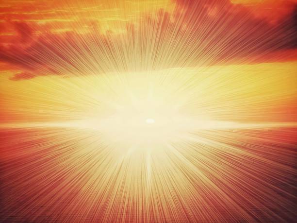 istock Illustration of the sun setting on the horizon 1341953302