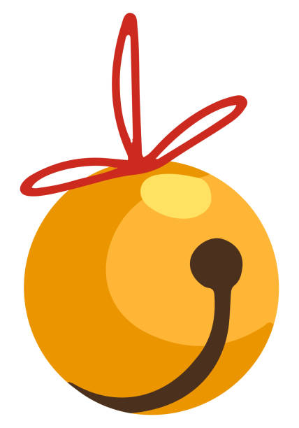 ilustrações, clipart, desenhos animados e ícones de jingle bell, sino de trenó. rabisco de desenho animado colorido do sino de natal. ilustração vetorial desenhada à mão. desenho único isolado em branco. elemento para design de férias de inverno, impressão, adesivo, cartão, decoração. - bell christmas holly drawing