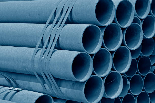 istock Stacked with rust of steel pipe 1341959107
