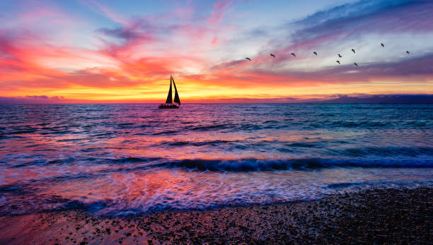 istock Sunset Sailboat Ocean Nature Landscape 1341969974