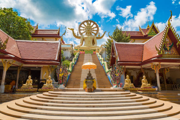 velký buddha na koh samui - ko samui - stock snímky, obrázky a fotky
