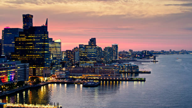 istock Jersey City Waterfront at Dusk - Aerial 1341973533