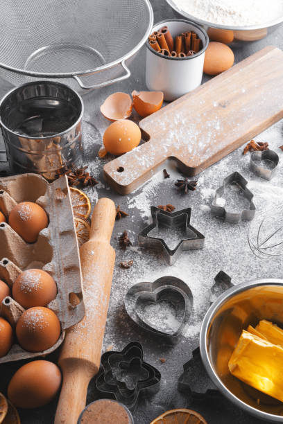 istock Process of cooking dough for Christmas cookies 1341975571