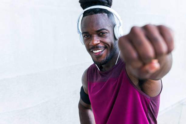 istock Muscular afro sportsman 1341976367