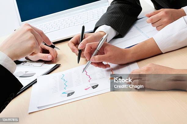 Business People Hands Stock Photo - Download Image Now - Analyzing, Business, Business Meeting