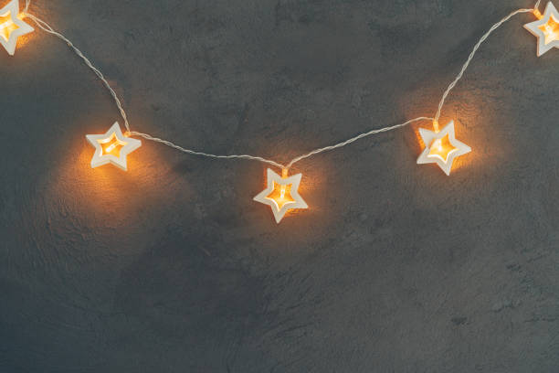 istock Star-shaped light garlands, festive decoration for Christmas 1341982477