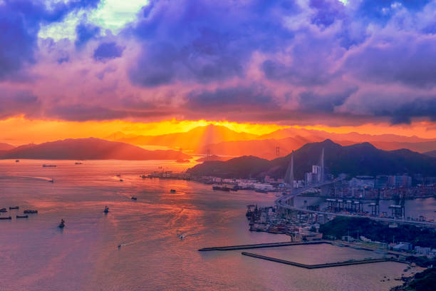 istock Sun beam on NT of Hong Kong 1341984281