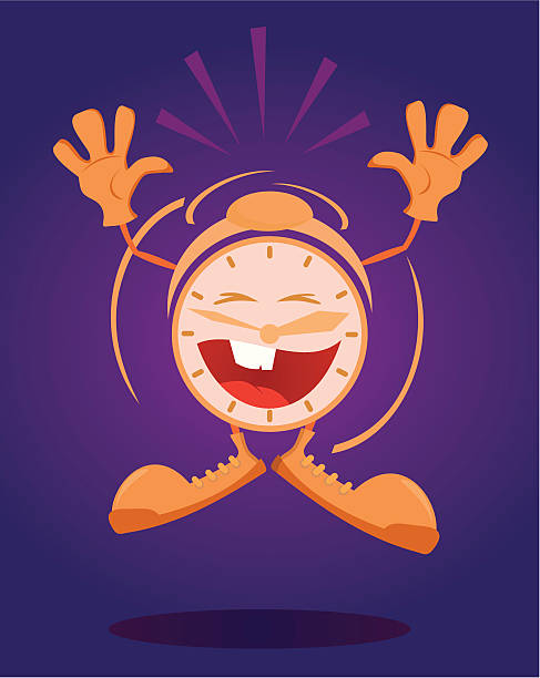 Funny clock vector art illustration