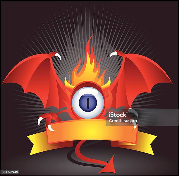 Böse Eye Stock Vektor Art und mehr Bilder von Drache - Drache, Flamme, Teufel