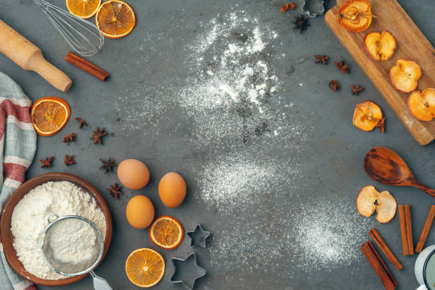 istock Beautiful composition of Christmas sweets with decorations 1341989617
