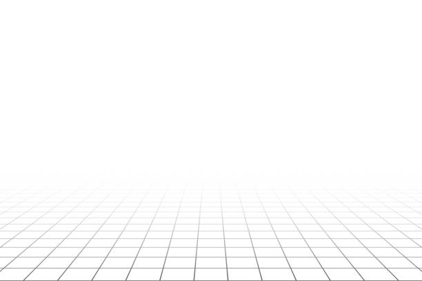 perspektywa siatki białe tło pomieszczenia - krata stock illustrations