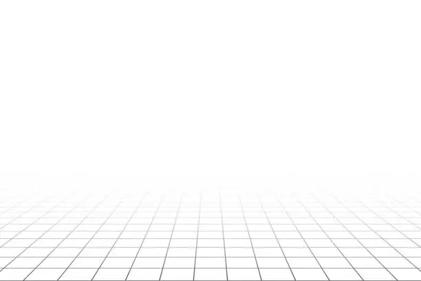 Vector illustration of Grid perspective white room background