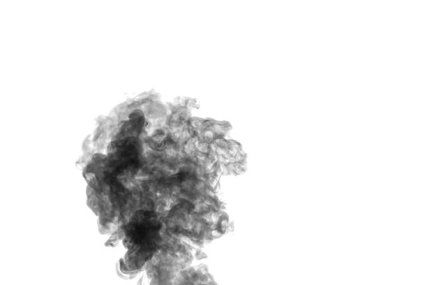 istock Black steam, smoke on a white background to superimpose on your photos. Create mystical Halloween photos. 1341991841