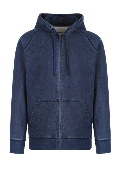 istock Blue men's hoodie with zipper 1341992701